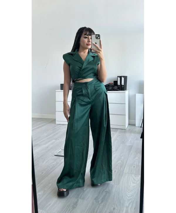 Saten Kumaş Pantolon Ceket İkili Takım