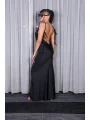 SİYAH SIRT DEKOLTE UZUN ELBİSE