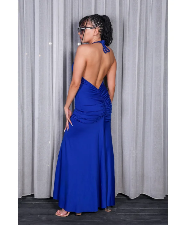 SIRT DEKOLTE UZUN ELBİSE