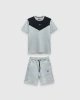 NSW Tech Fleece Şort & T-shirt Takımı – Grey/Twist