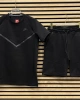 NSW Tech Fleece Şort & T-shirt Takımı – Siyah