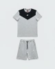 NSW Tech Fleece Şort & T-shirt Takımı – Siyah/Gri