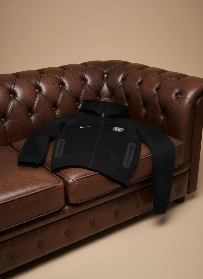 Paris PSG x Tech Fleece Full-Zip Hoodie – Siyah