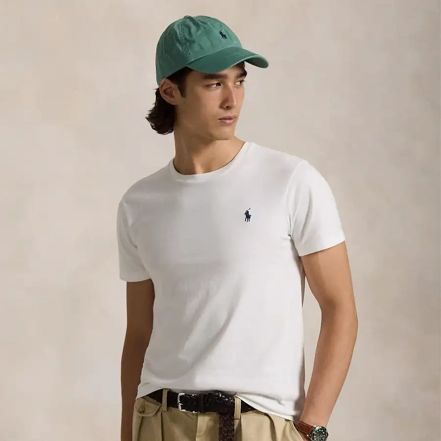 Ralph L. Basic İşleme Logo T-shirt - Beyaz