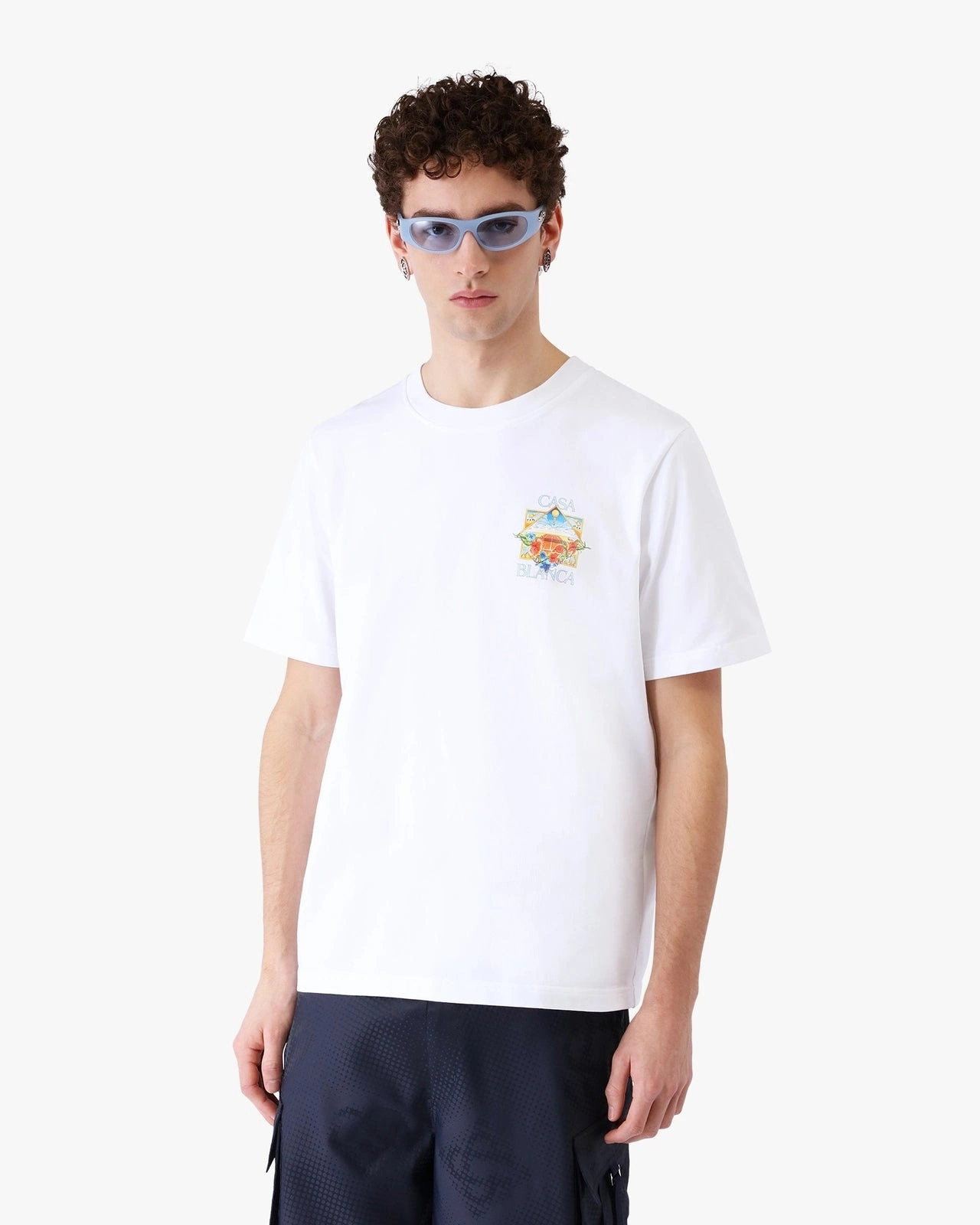 CASABLNC Baskılı 4532 T-shirt - Beyaz