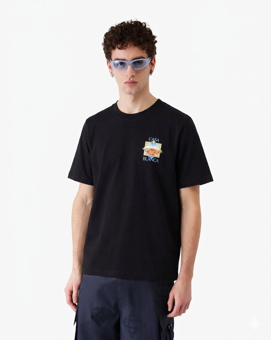 CASABLNC Baskılı 4532 T-shirt - Siyah