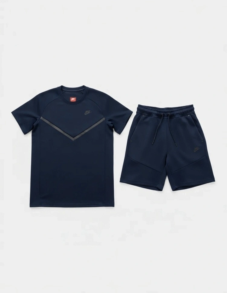 NSW Tech Fleece Şort & T-shirt Takımı – Lacivert