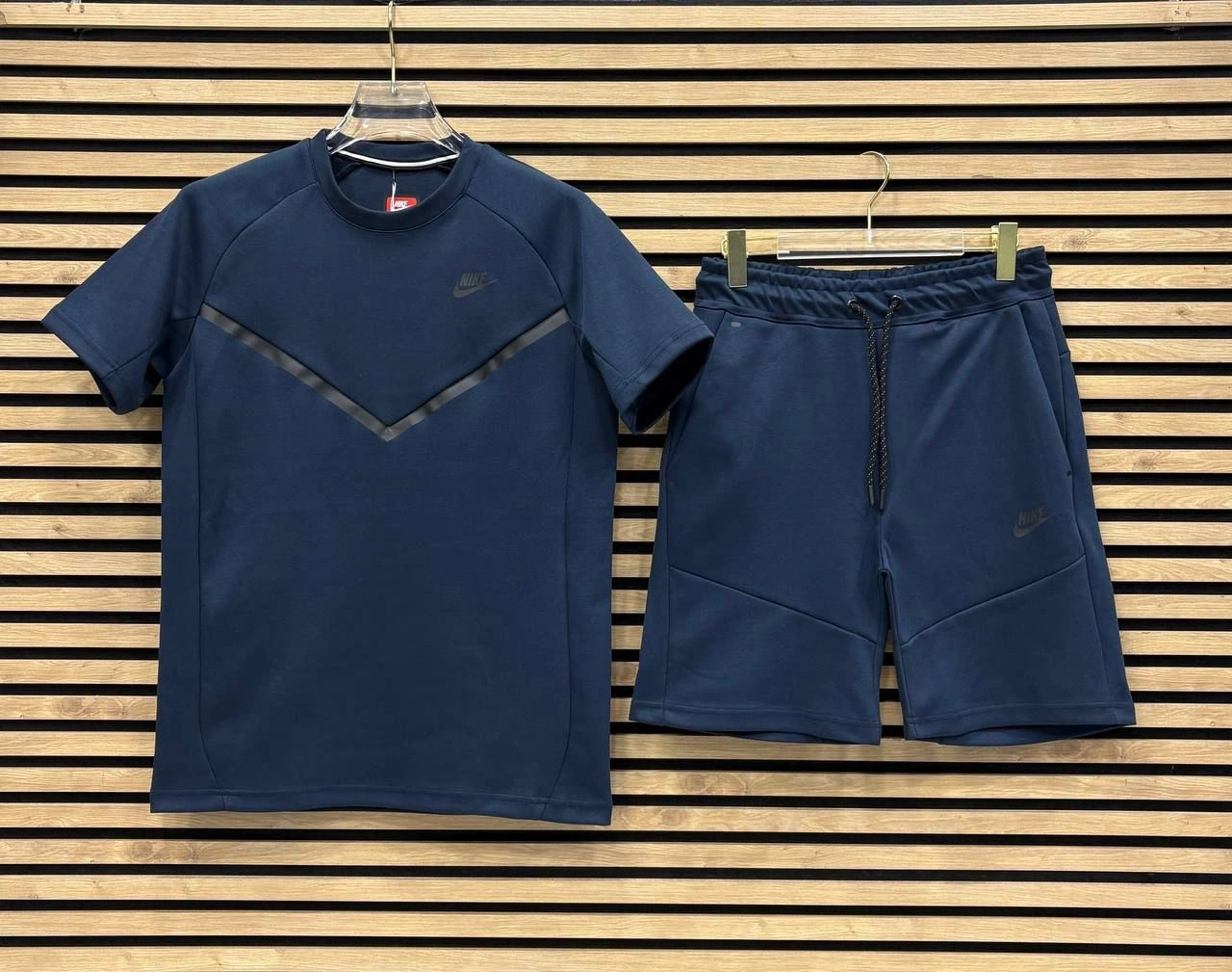 NSW Tech Fleece Şort & T-shirt Takımı – Lacivert