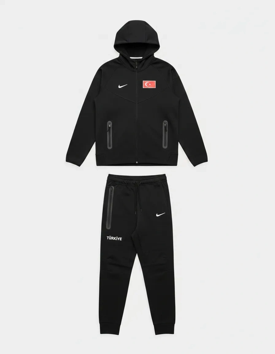 Tech Fleece 2026 Premium Türkiye Eşofman Takımı - Siyah