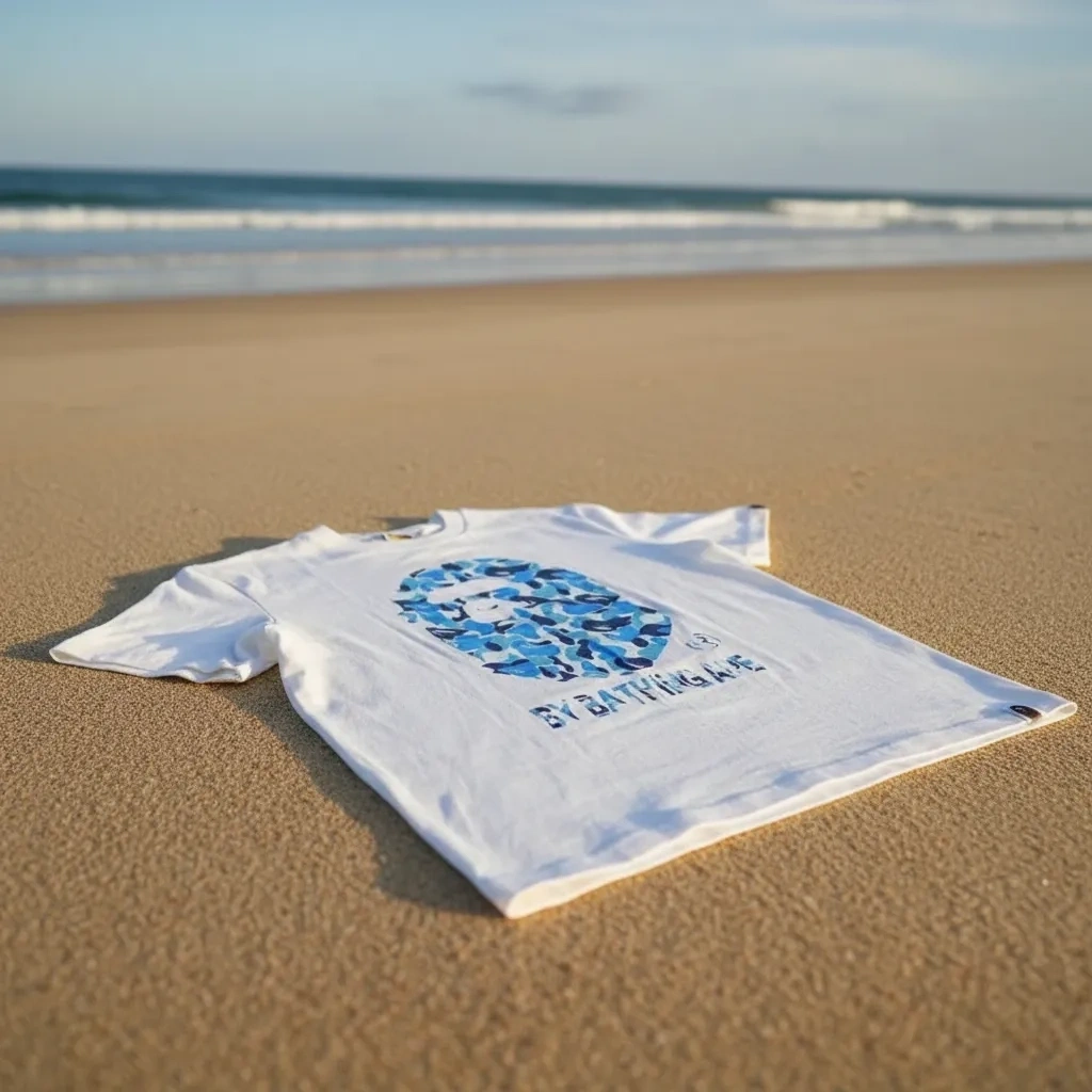 BAPE Abc Camo Blue T-shirt - Beyaz