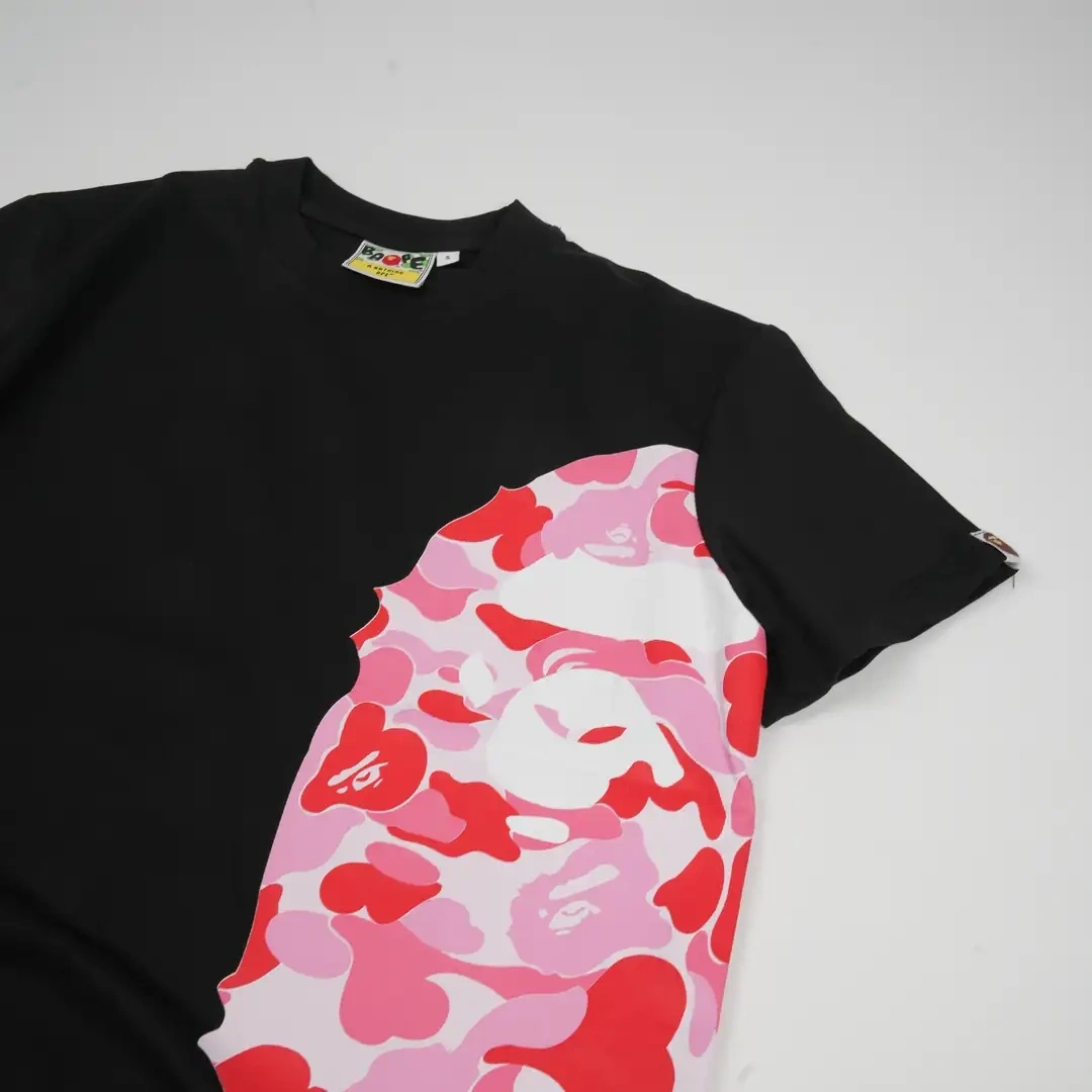 BAPE Pink Camo Side T-shirt - Siyah