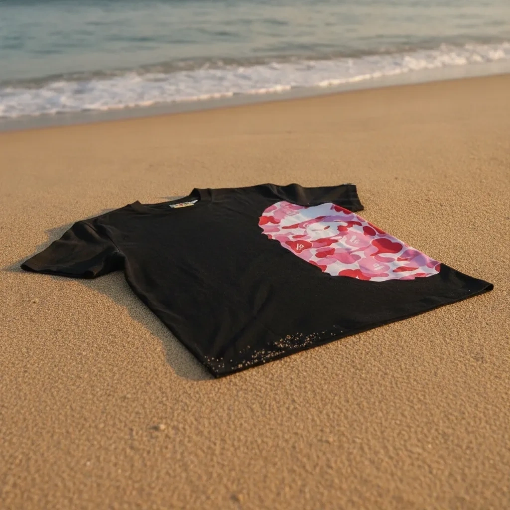 BAPE Pink Camo Side T-shirt - Siyah