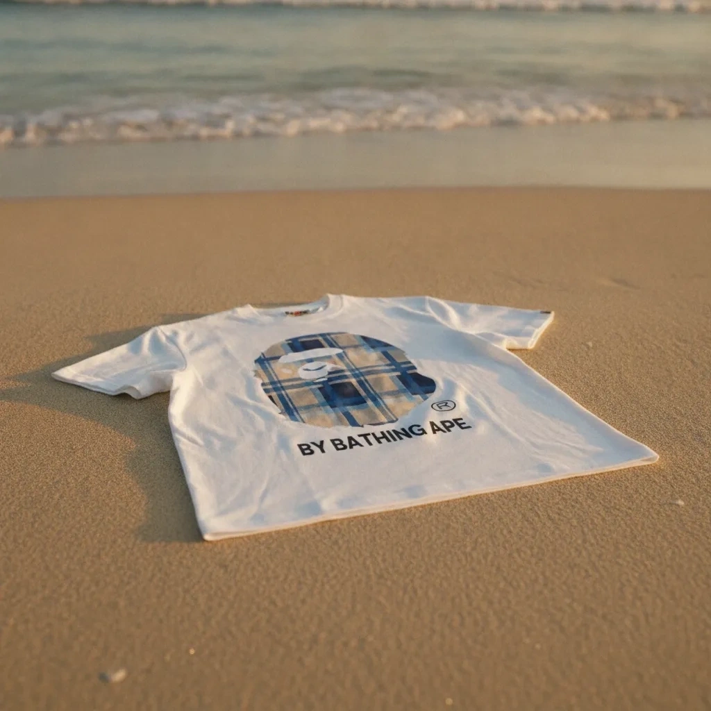 BAPE x Burberry Blue T-shirt - Beyaz