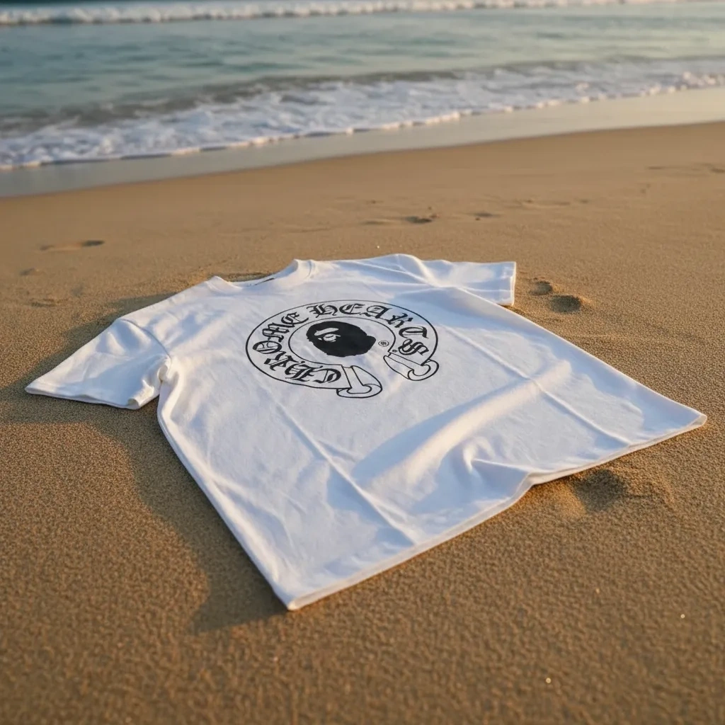 BAPE x Chrome Hearts T-shirt - Beyaz