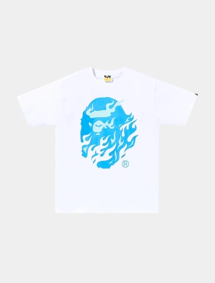 BAPE x Flame Blue T-shirt - Beyaz