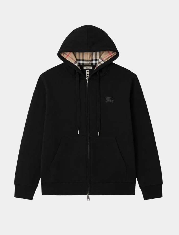 BURBRY Classic Fermuarlı Hoodie – Siyah