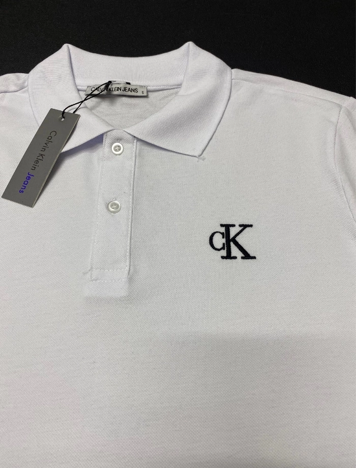 Calvin K. Monologo Polo T-shirt – Beyaz