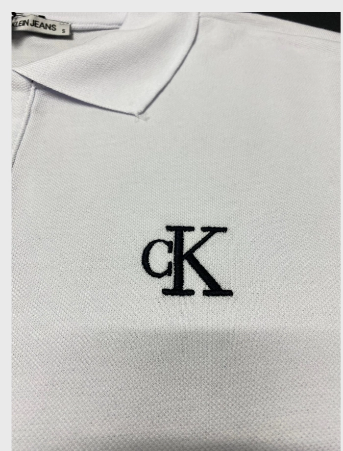 Calvin K. Monologo Polo T-shirt – Beyaz