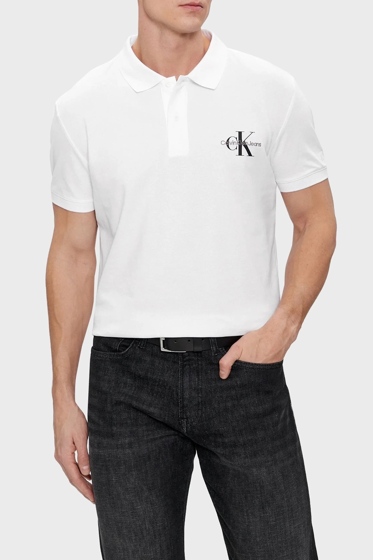 Calvin K. Onlogo Polo T-shirt – Beyaz