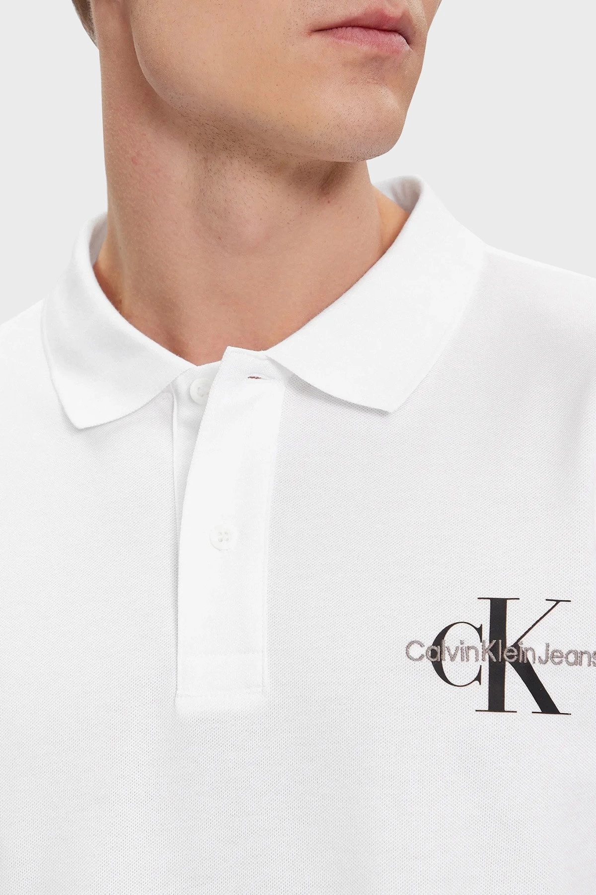 Calvin K. Onlogo Polo T-shirt – Beyaz