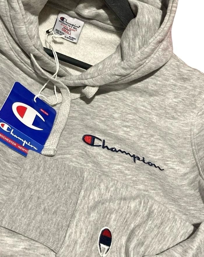 CHMPN Basic Logo Hoodie - Gri