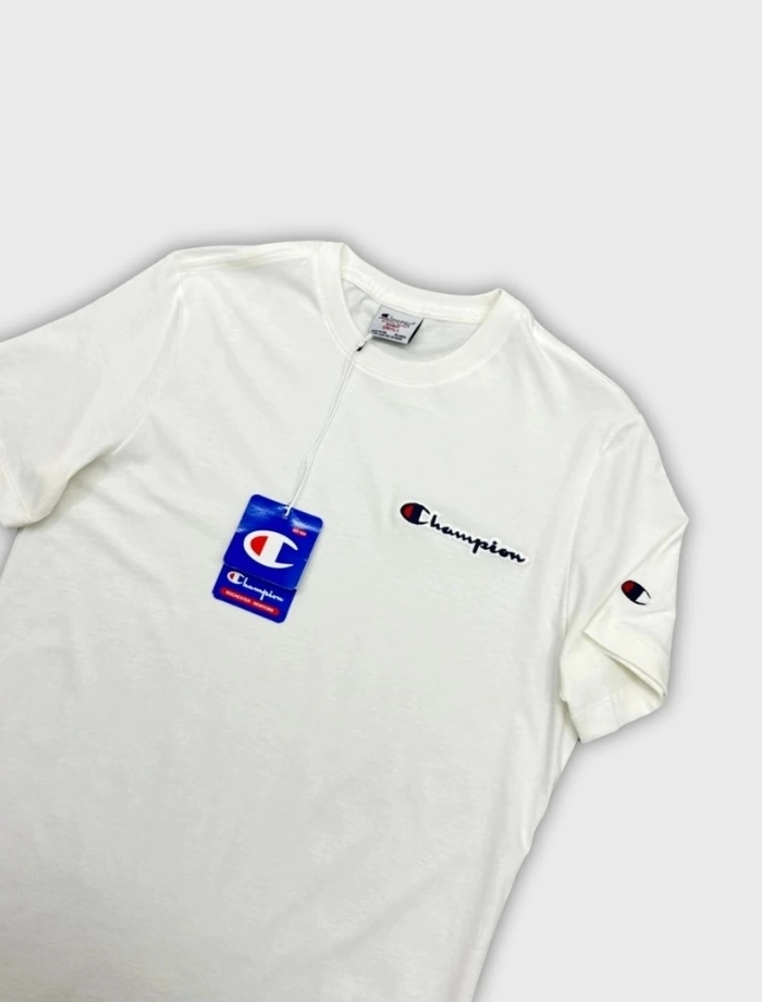 CHMPN İşleme Logo T-shirt – Beyaz