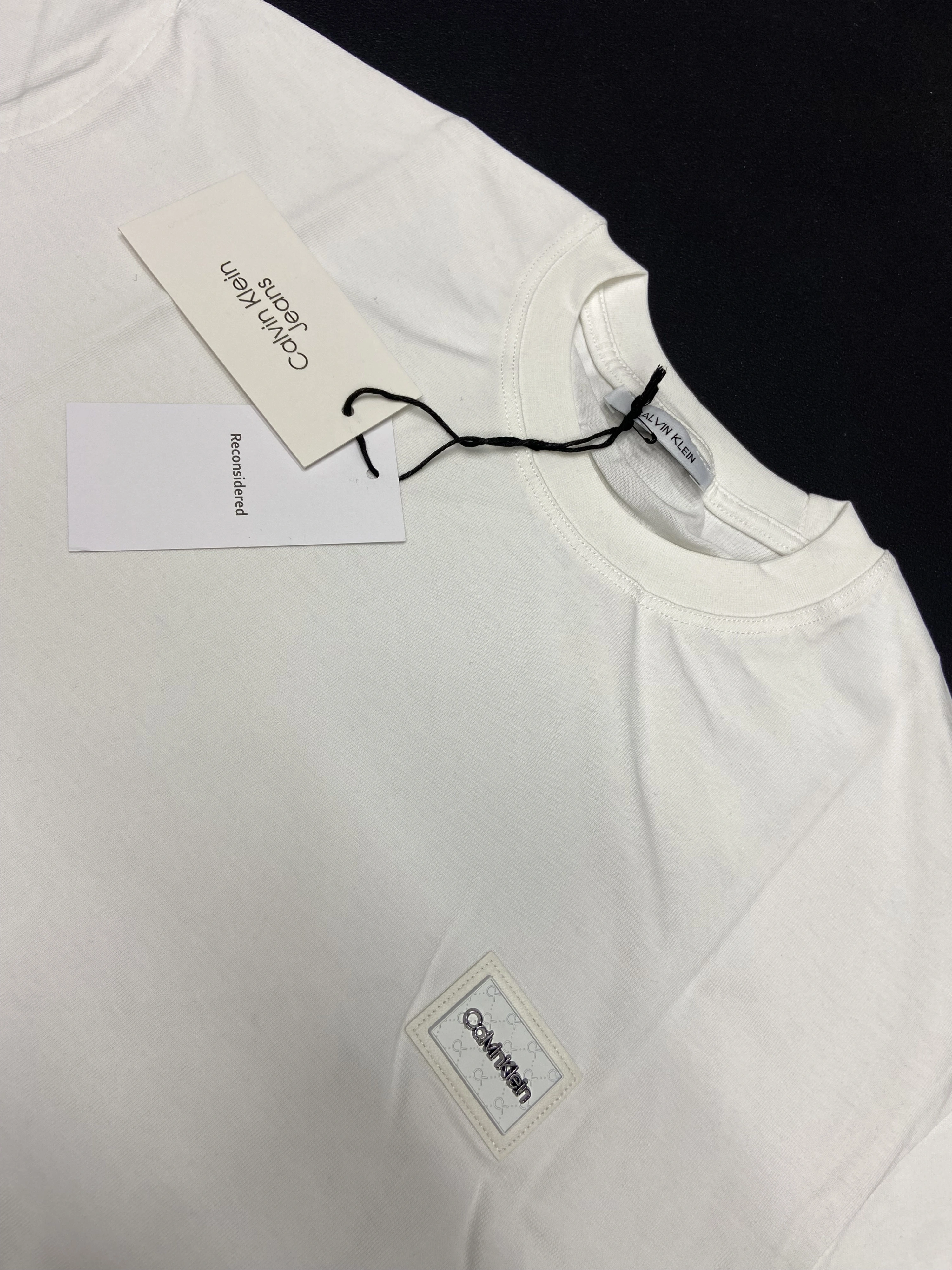 CK Badge Logo T-shirt - Beyaz
