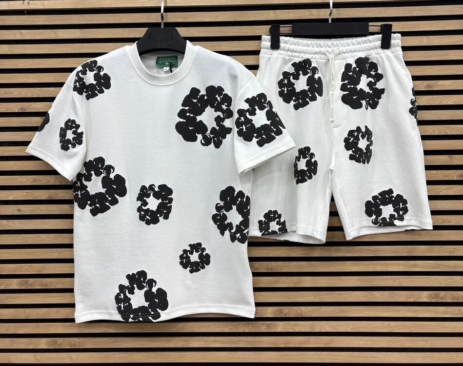 Denim Tears T-shirt & Şort Takımı - Beyaz