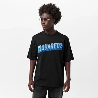 Dsq2 Blue Logo T-shirt - Siyah