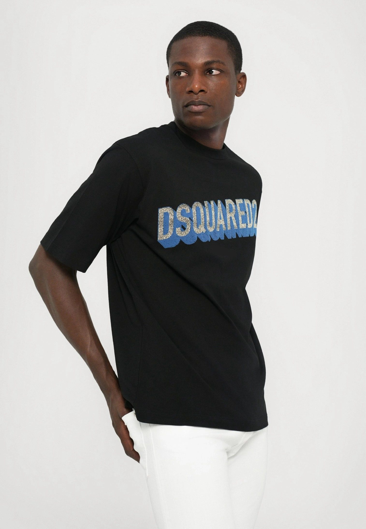 Dsq2 Blue Logo T-shirt - Siyah