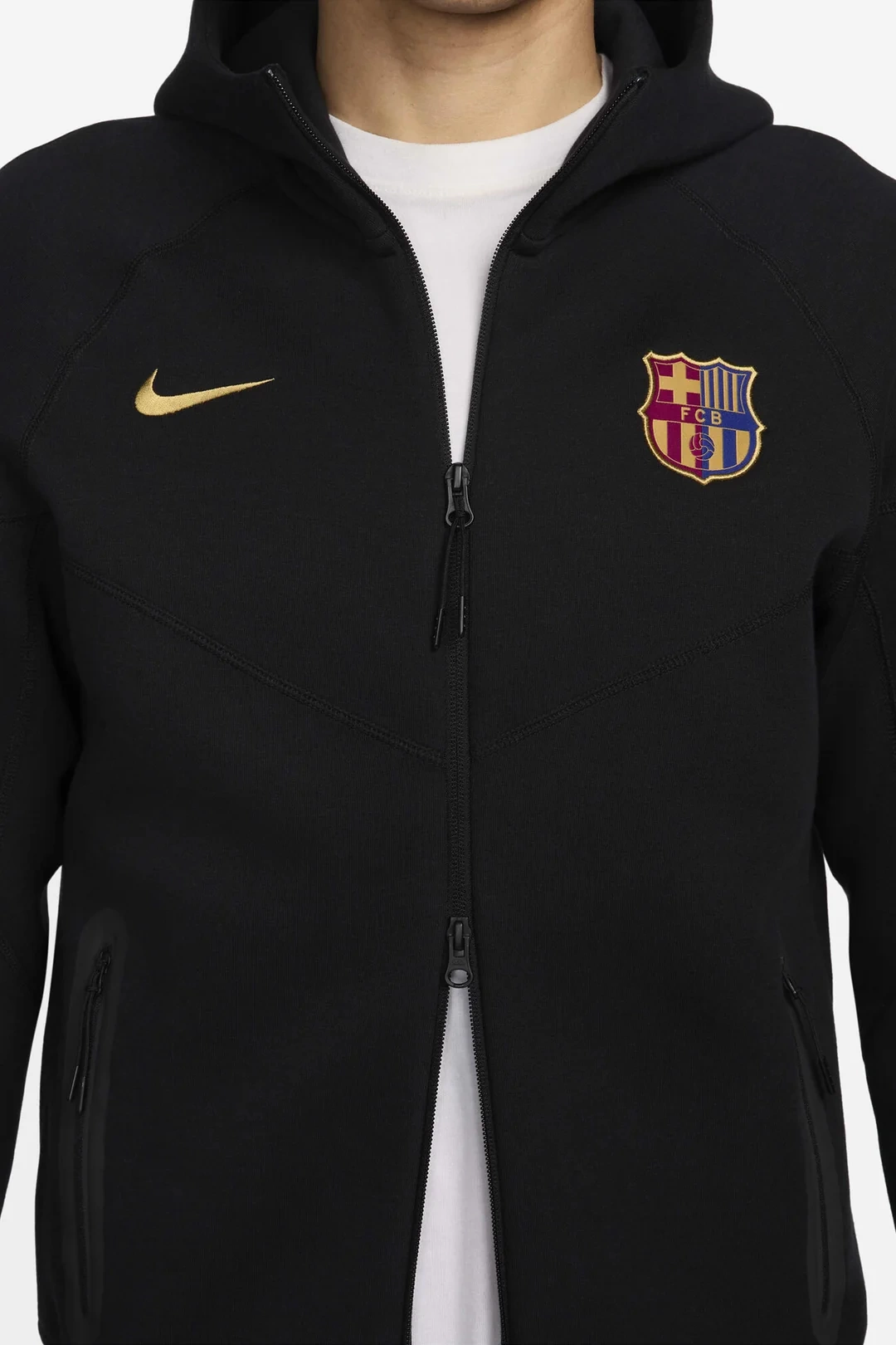 FC Barcelona x Tech Fleece Full-Zip Hoodie – Siyah