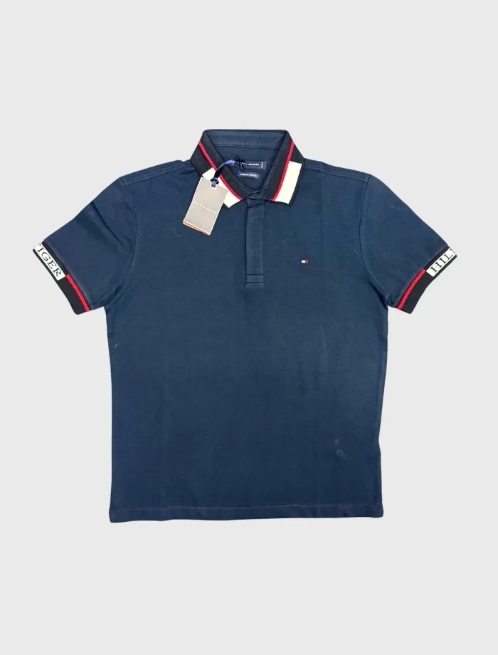 TOMMY H. Neck Smb Polo T-shirt – Lacivert