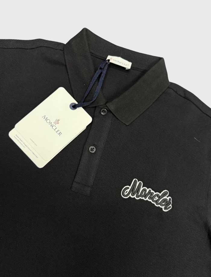 MNCLR Script Polo T-shirt – Siyah