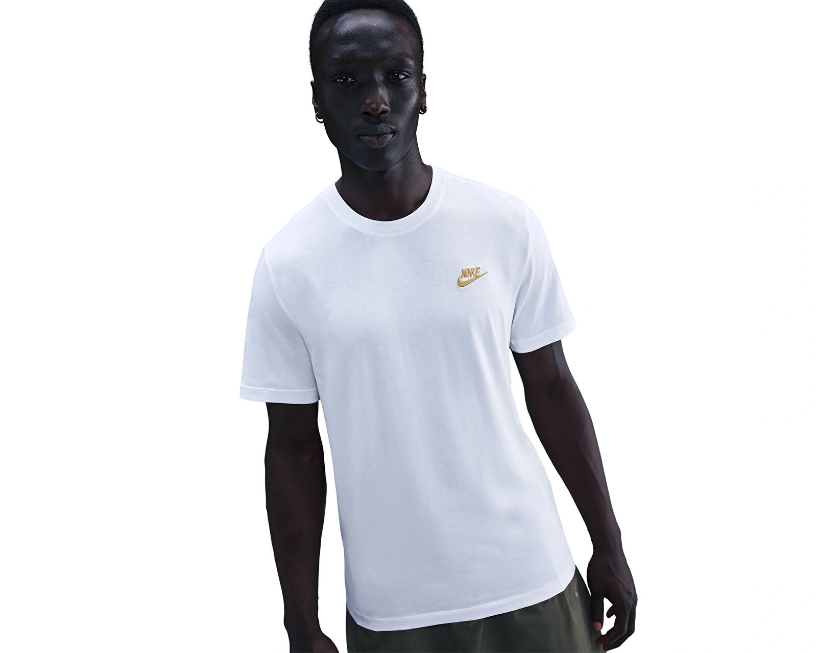 NSW Club Basic Golden Logo T-shirt – Beyaz