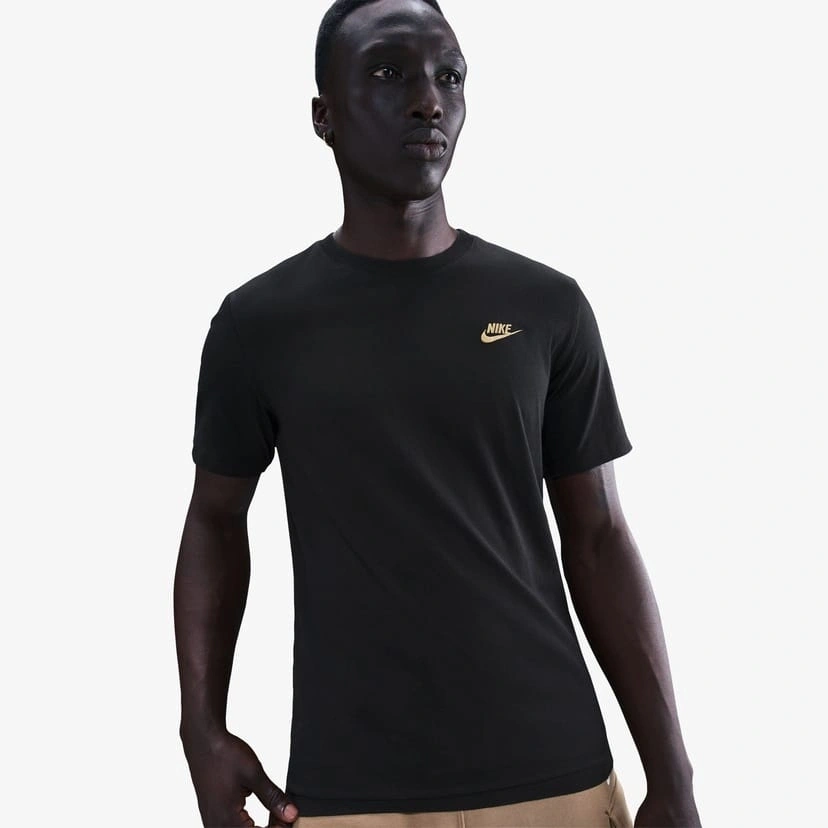 NSW Club Basic Golden Logo T-shirt – Siyah