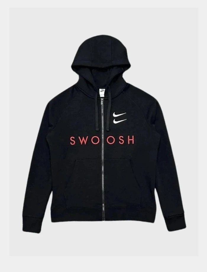 NSW Double Swoosh Full-Zip Hoodie – Siyah