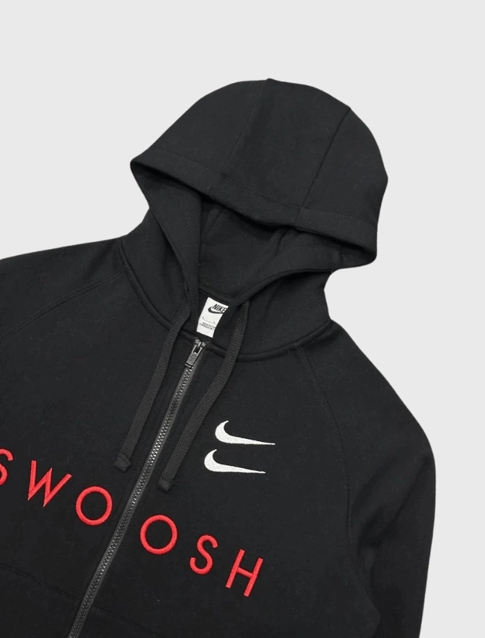 NSW Double Swoosh Full-Zip Hoodie – Siyah