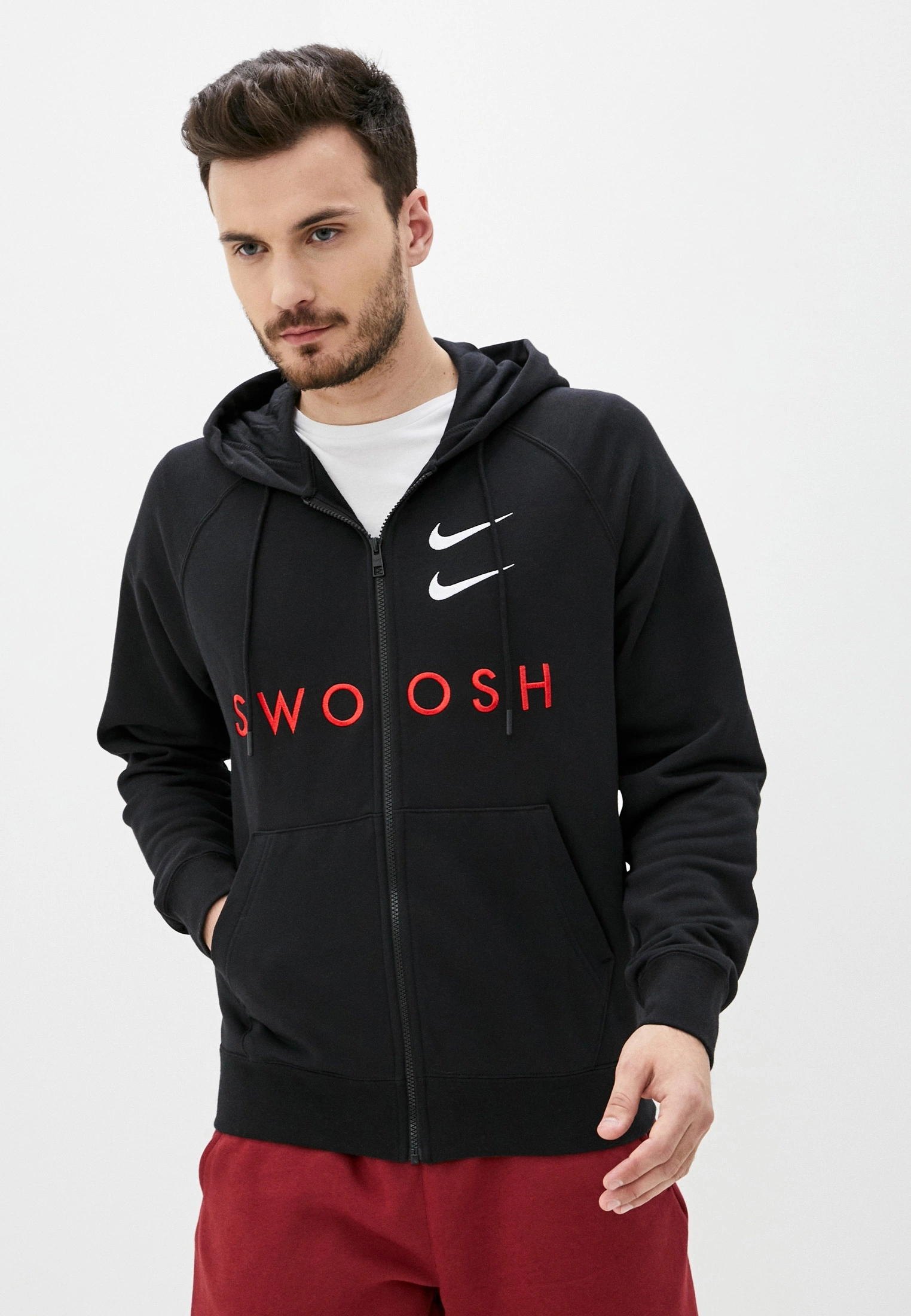 NSW Double Swoosh Full-Zip Hoodie – Siyah