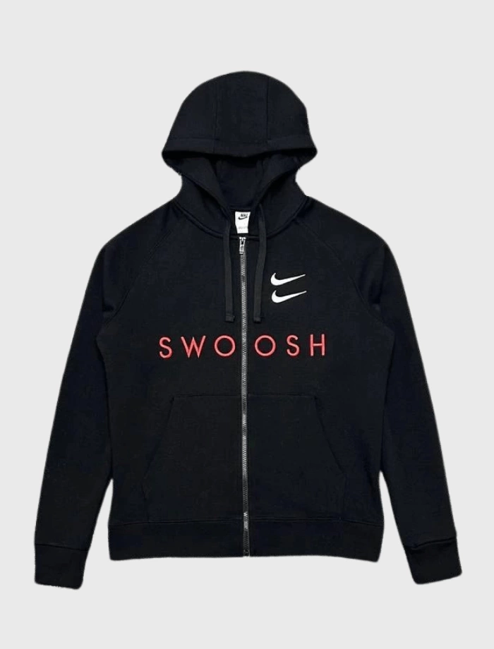 NSW Double Swoosh Full-Zip Hoodie – Siyah