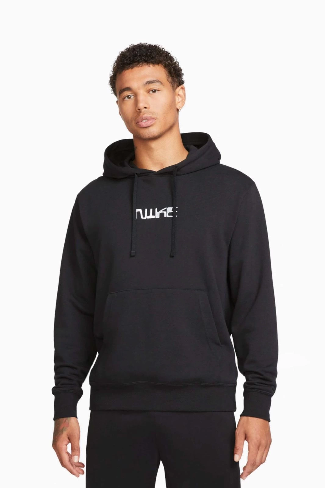 NSW NK Font Kapüşonlu Hoodie – Siyah
