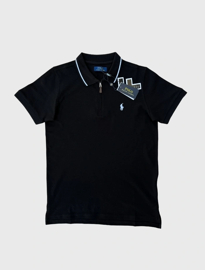 Ralph L. Half-Zip Polo T-shirt – Siyah