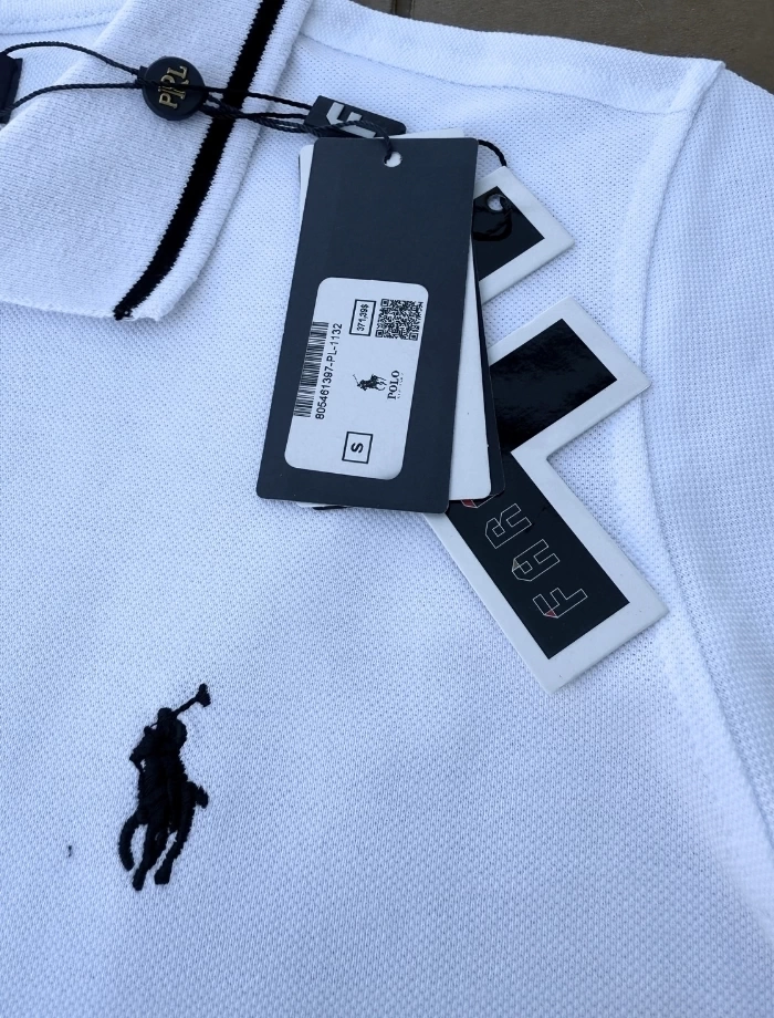 Ralph L. Half-Zip Polo T-shirt – Beyaz