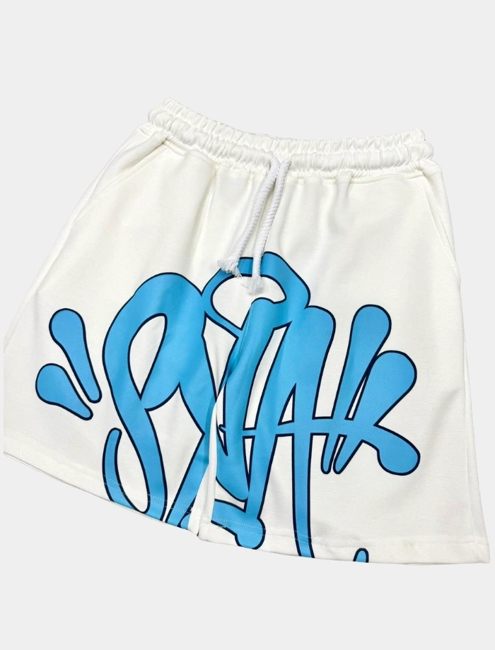 SYNA Printed Şort & T-shirt Takım – Beyaz