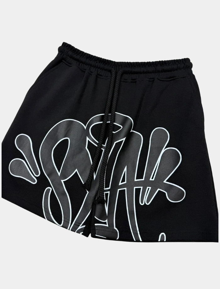 SYNA Printed Şort & T-shirt Takım – Siyah