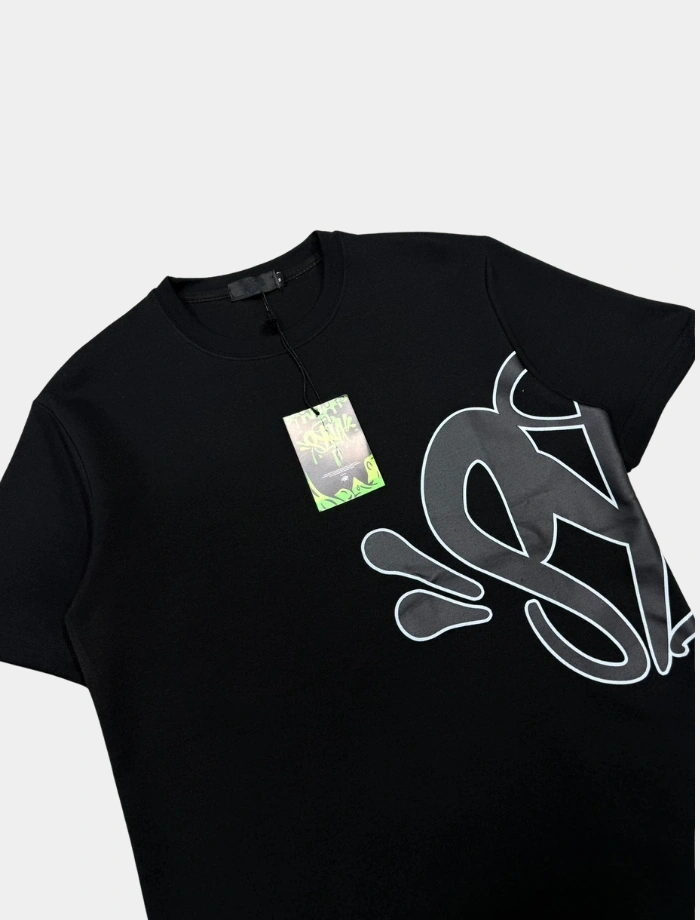 SYNA Printed Şort & T-shirt Takım – Siyah