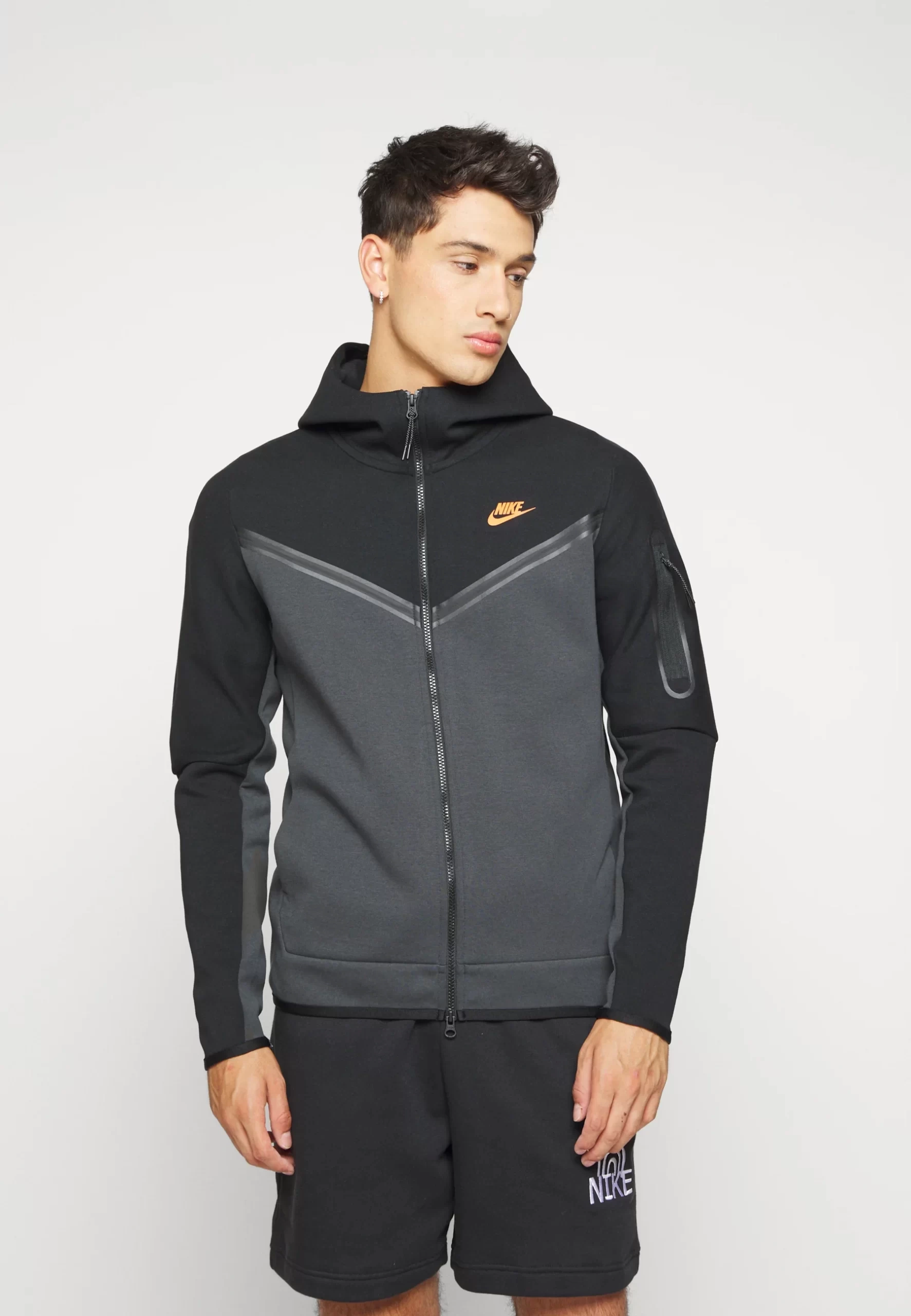 Tech Fleece Full-zip Hoodie - Siyah/Ant/Turuncu