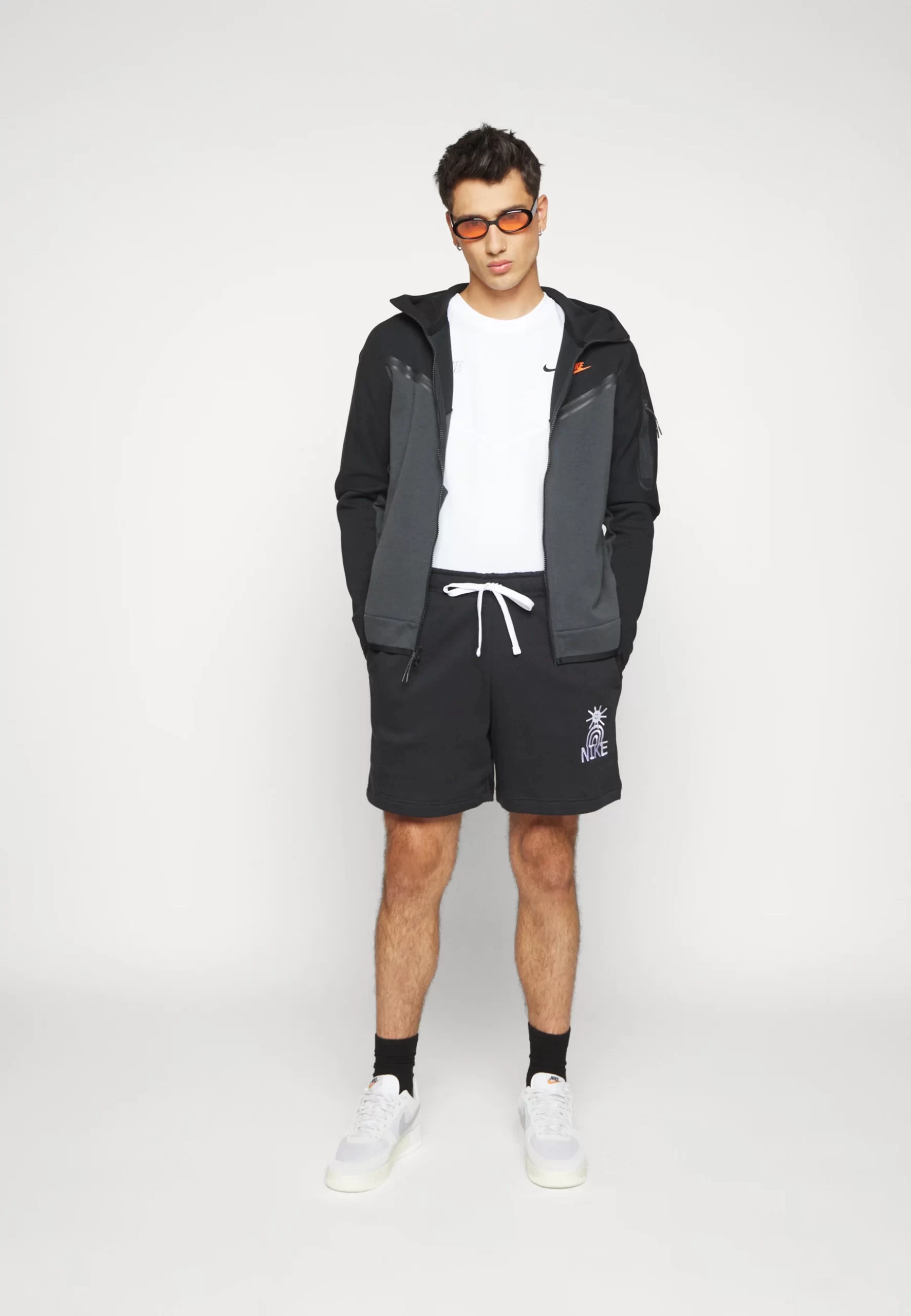 Tech Fleece Full-zip Hoodie - Siyah/Ant/Turuncu