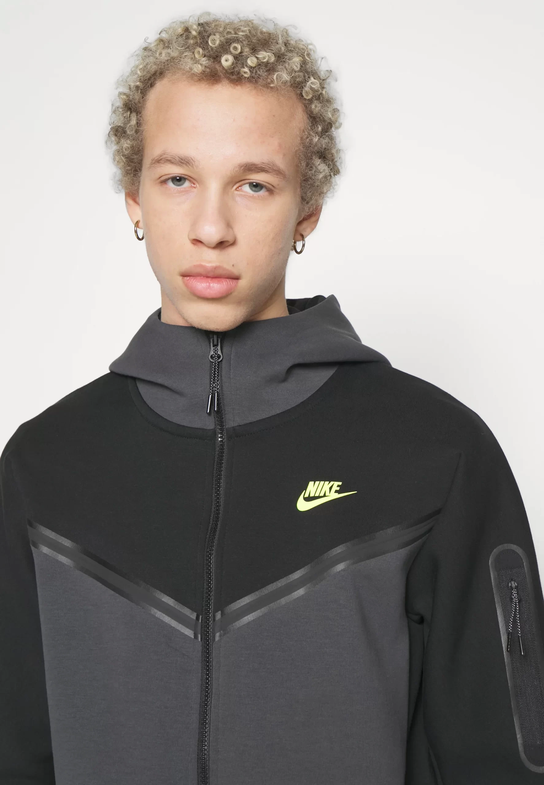 Tech Fleece Full-zip Hoodie - Siyah/Ant/Yeşil