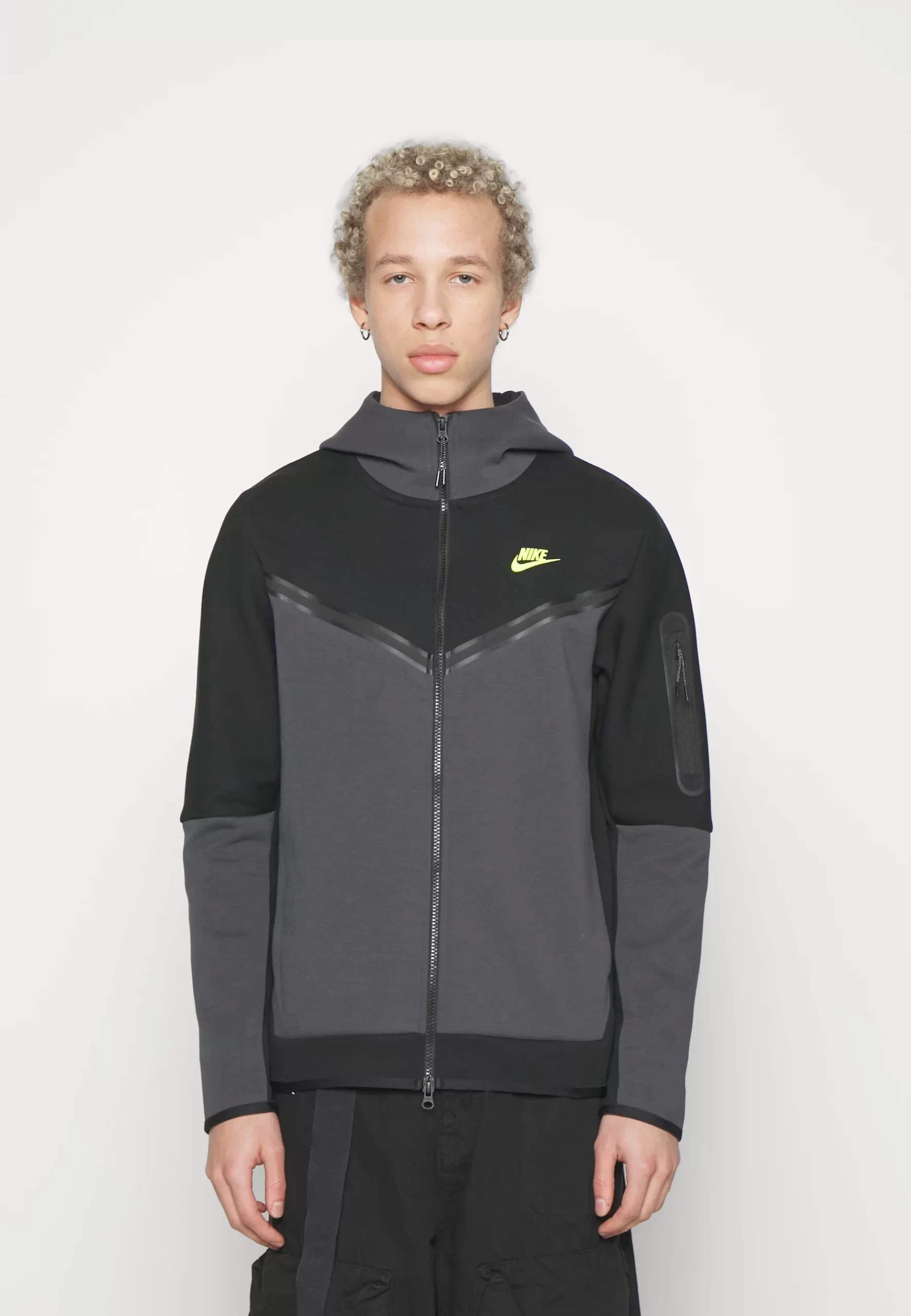 Tech Fleece Full-zip Hoodie - Siyah/Ant/Yeşil