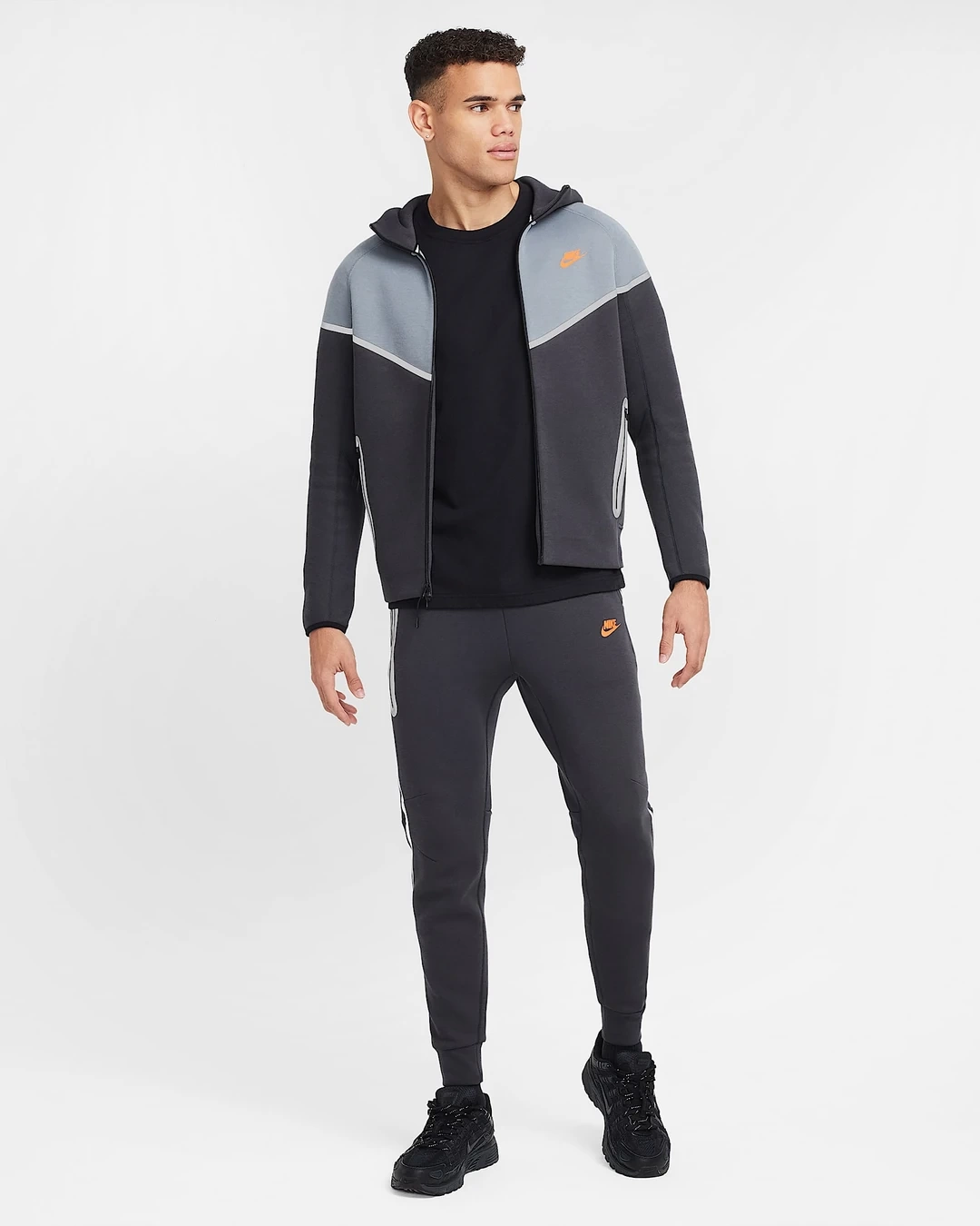 Tech Fleece Windrunner REFLECTIVE Full-Zip Hoodie – Antrasit/Turuncu